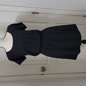 Broadway & Broome Size 4 Black 100% Silk Dress, Elastic Waist, Short Sleeve, EUC